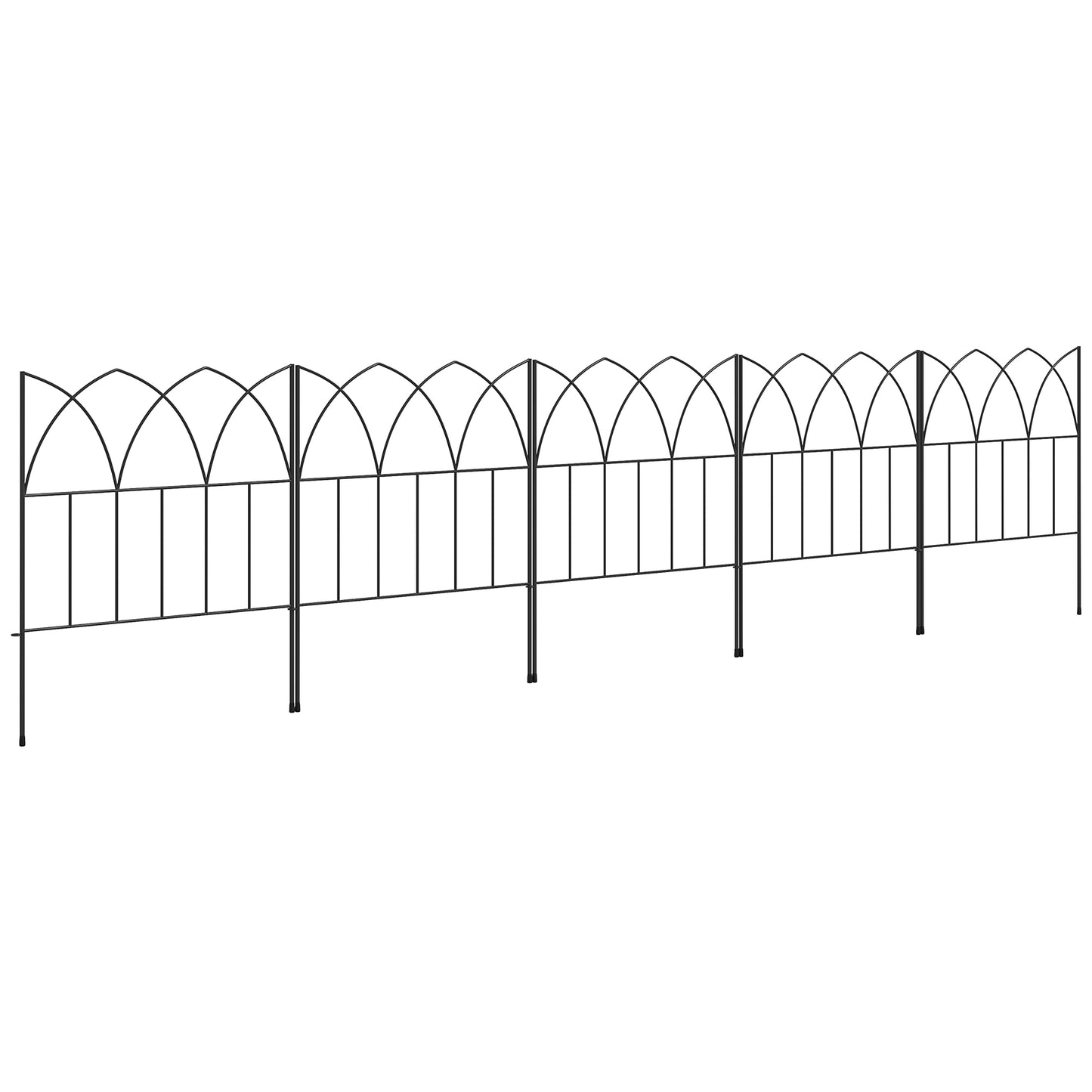 Outsunny Vallas De Jardín 205x45,5 Cm De Metal Combinación Libre Negro_0
