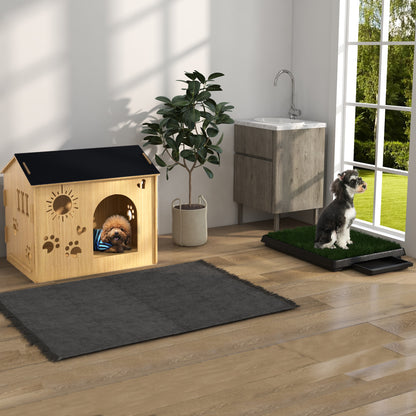 Pawhut Caseta De Madera Para Perros Pequeños Con Puerta Delantera 69x50x58,5 Cm_4