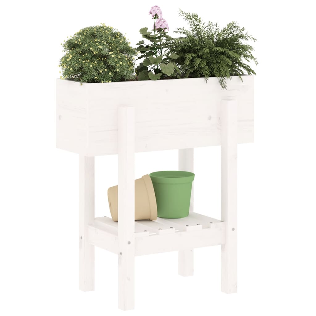 Jardinera Madera Maciza De Pino Blanco 62x30x69 Cm_2