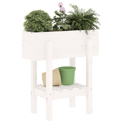 Jardinera Madera Maciza De Pino Blanco 62x30x69 Cm_2