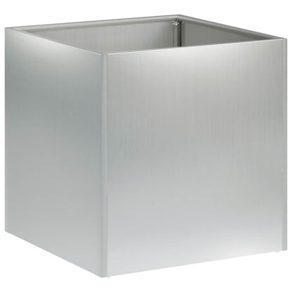 Macetero De Jardín Plateado 35 X 35 X 35 Cm Acero Galvanizado_0