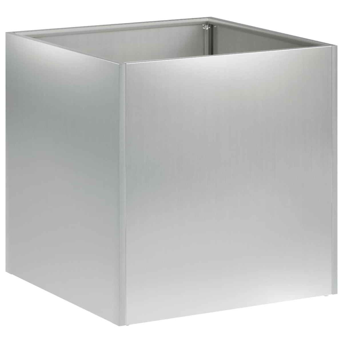 Macetero De Jardín Plateado 45 X 45 X 45 Cm Acero Galvanizado_0