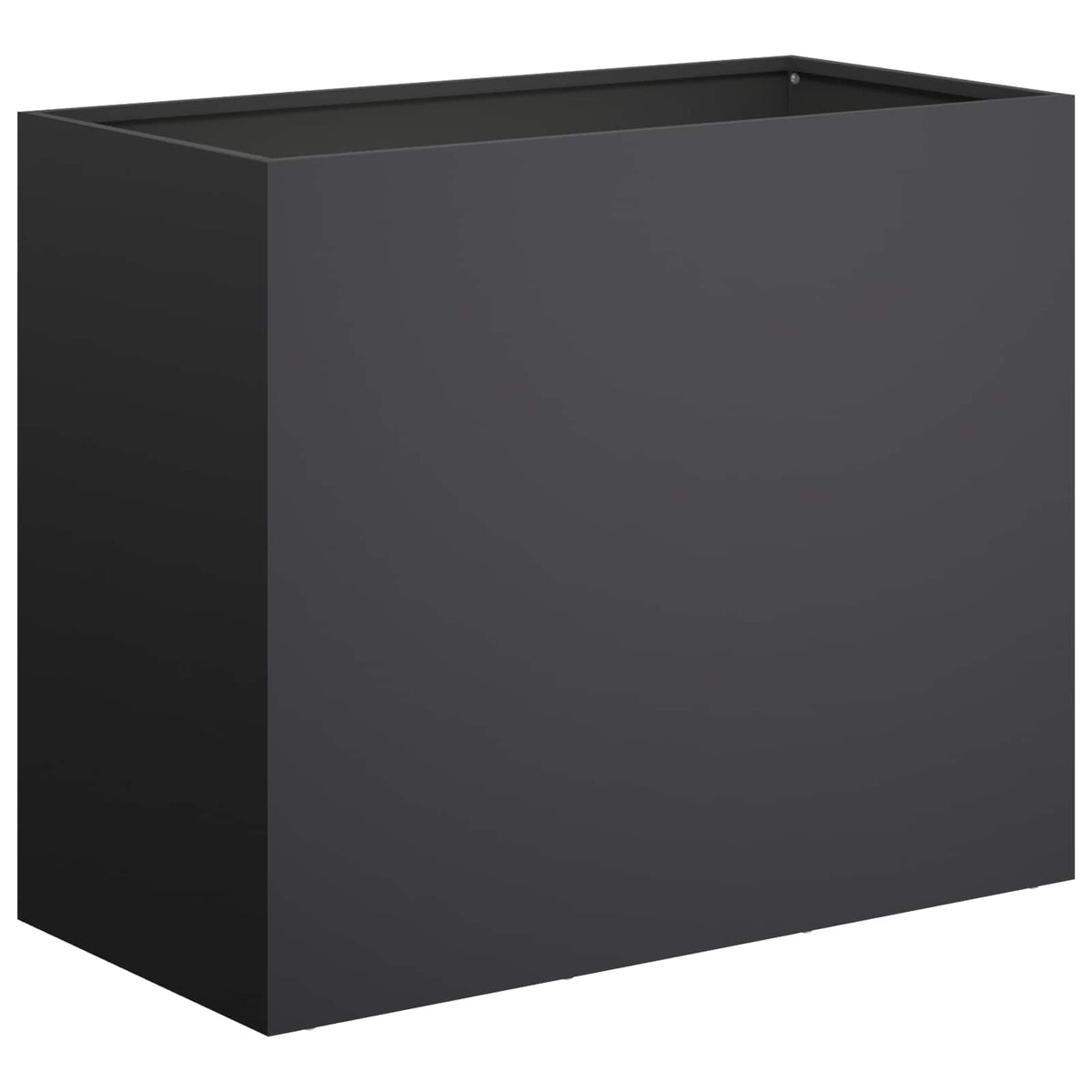 Macetero De Jardín Negro 60 X 30 X 50 Cm Acero Laminado En Frío_0