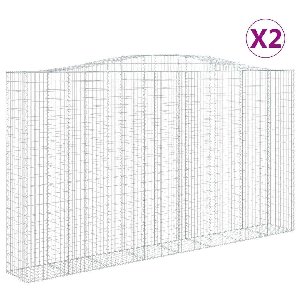 Cestas De Gaviones 2 Uds Forma De Arco Hierro 400x50x220/240 Cm_0