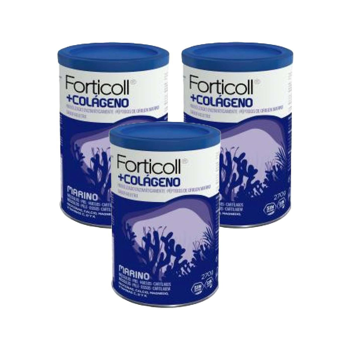Pack promo 3x Colágeno Marino Forticoll 270 g