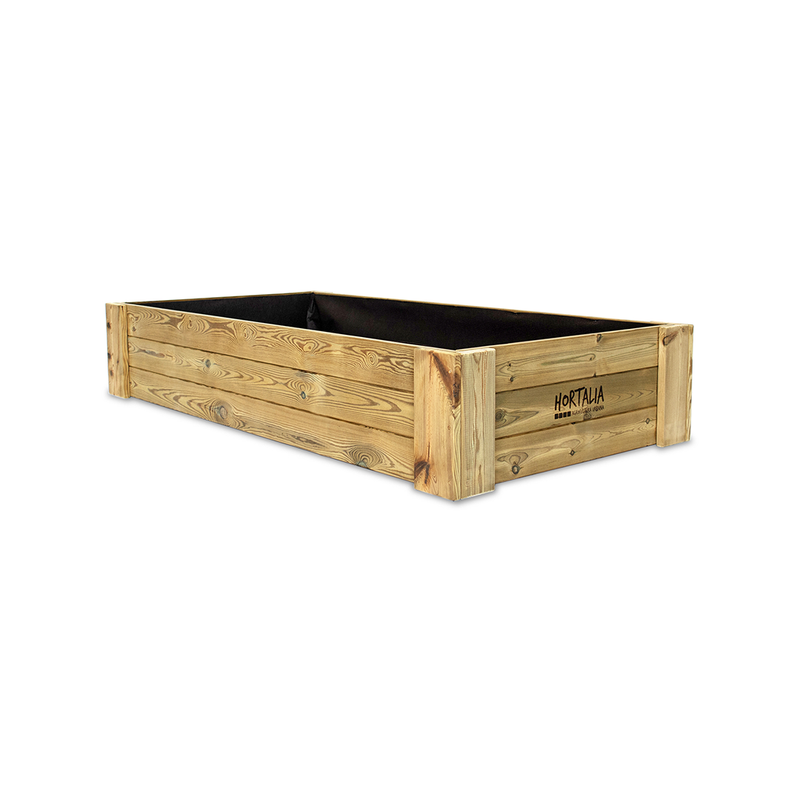 Cajón De Cultivo Madera Tratada Exterior Hortalia Box Xl30 160x80x30 Cm_0