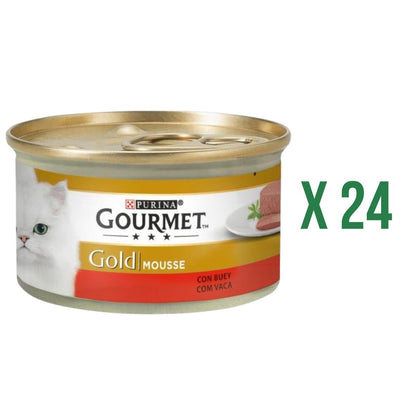 Pack 24 x GOURMET GOLD Mousse Comida húmeda Buey 85 g