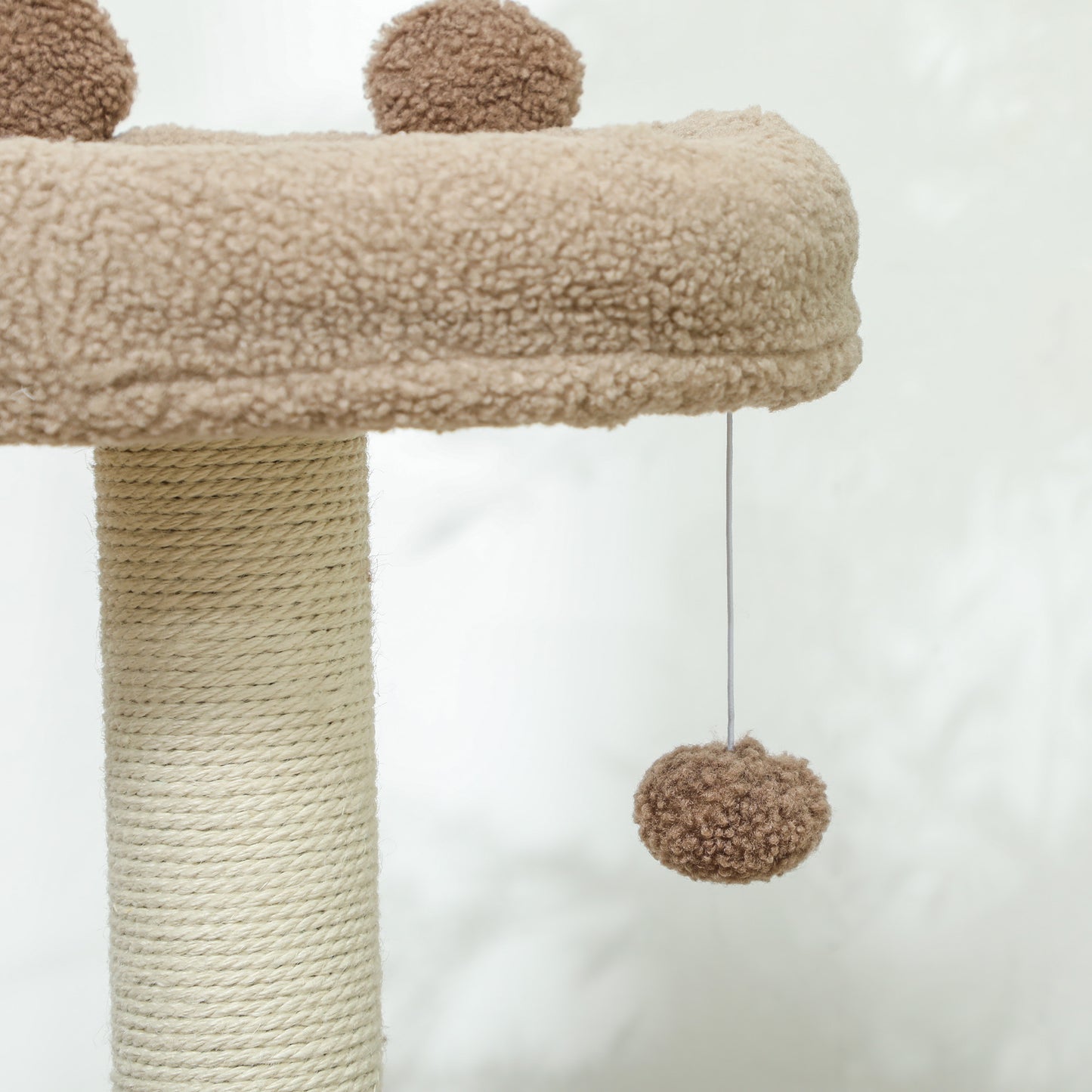 Pawhut Árbol Rascador Para Gatos Altura 88 Cm Con Nido Escalera Café_4