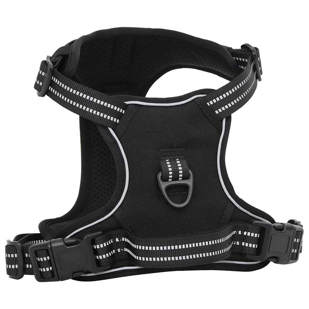 Arnés Para Perros Con Correa Y Collar Ajustable Negro Xl_2