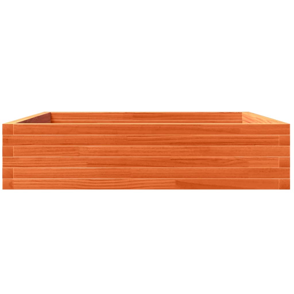 Jardinera De Madera Maciza De Pino Marrón Cera 100x100x23 Cm_4