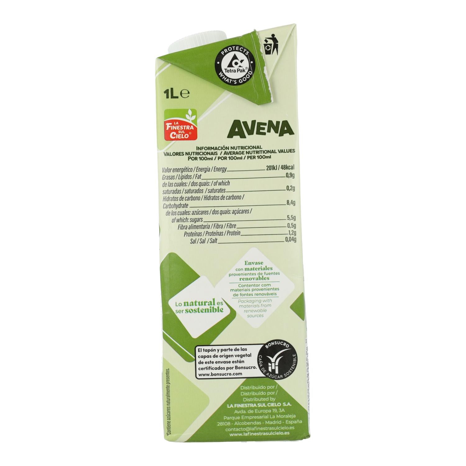 Pack 6 x Bebida de Avena La Finestra Sul Cielo 1 L