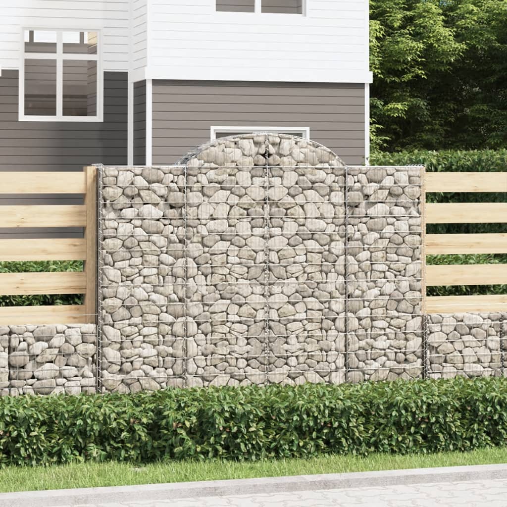 Cestas De Gaviones 5 Uds Forma De Arco Hierro 200x50x160/180 Cm_1