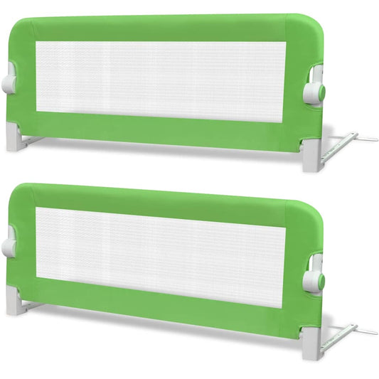 Barandilla De Seguridad Cama De Niño 2 Uds Verde 102x42 Cm_0