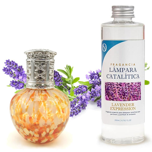 Lámpara Catalítica Drops Orange + Fragancia Lavender Expression 200ml - Elimina Olores, Impurezas Y Perfuma_0