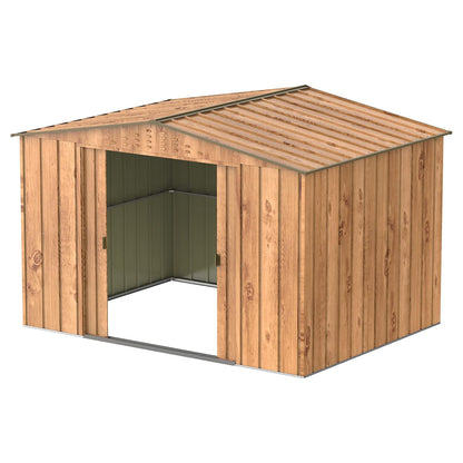 Duramax - Caseta Jardín - Top Hercules 10x8 - Metal - Color Imitación Madera_3
