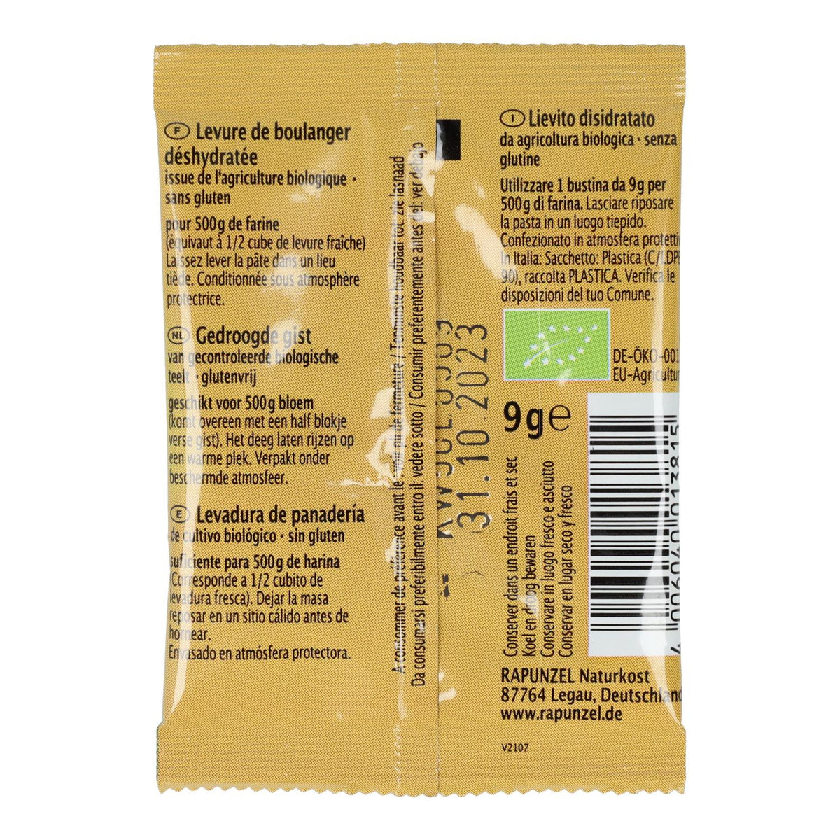 Levadura seca Rapunzel 9 g