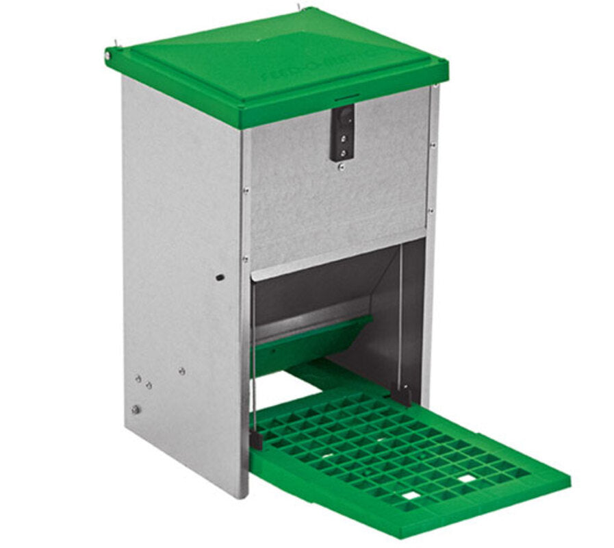 Tolva Para Gallinas Antipájaros - Tolva Exterior Self-service A Pedal - Capacidad 8 Kg - Incluye Guía De Alimentación_0