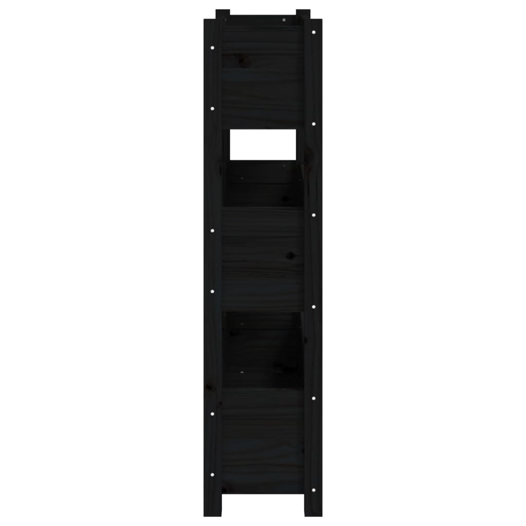 Jardinera De Madera Maciza De Pino Negro 77x25x104,5 Cm_5