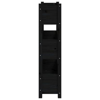 Jardinera De Madera Maciza De Pino Negro 77x25x104,5 Cm_5