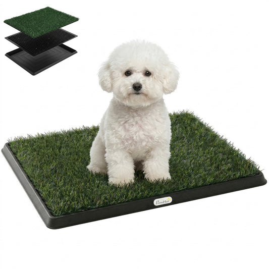 Pawhut Inodoro Para Perros Con Césped Artificial Bandeja Y Drenaje 63x50,5 Cm_0
