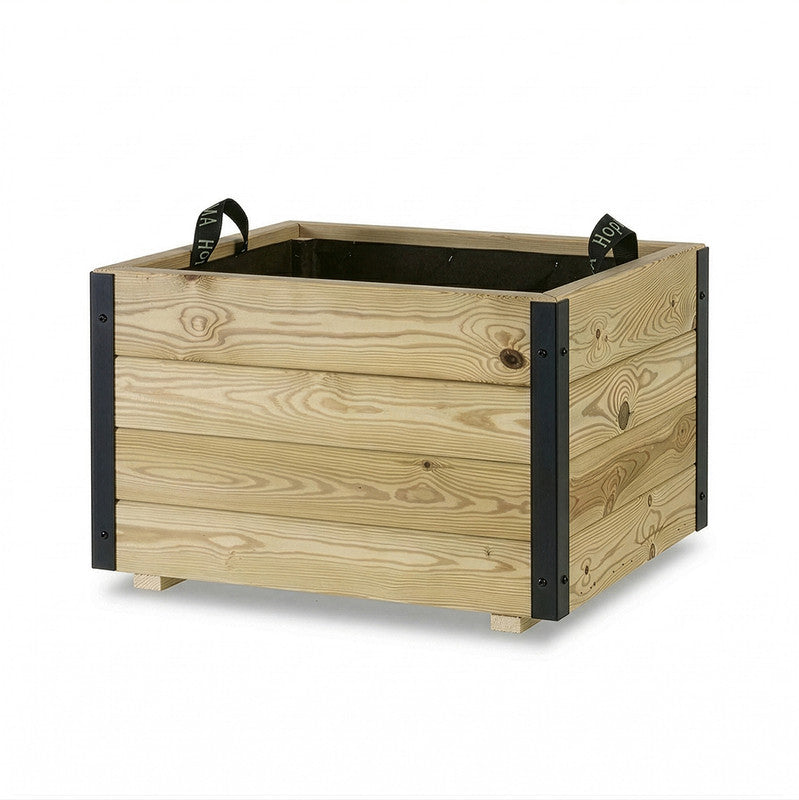Jardinera Exterior De Madera Con Refuerzo De Aluminio Pun Al Hortalia 60x60x40 Cm_3
