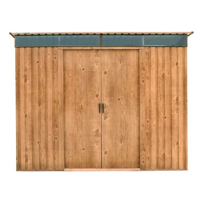 Caseta Jardín Top Shed Pentroof 8×6 Metal Imitación Madera_2