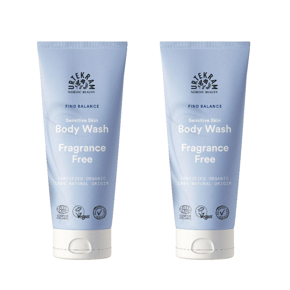 Pack 2x Gel de baño sin fragancia Urtekram