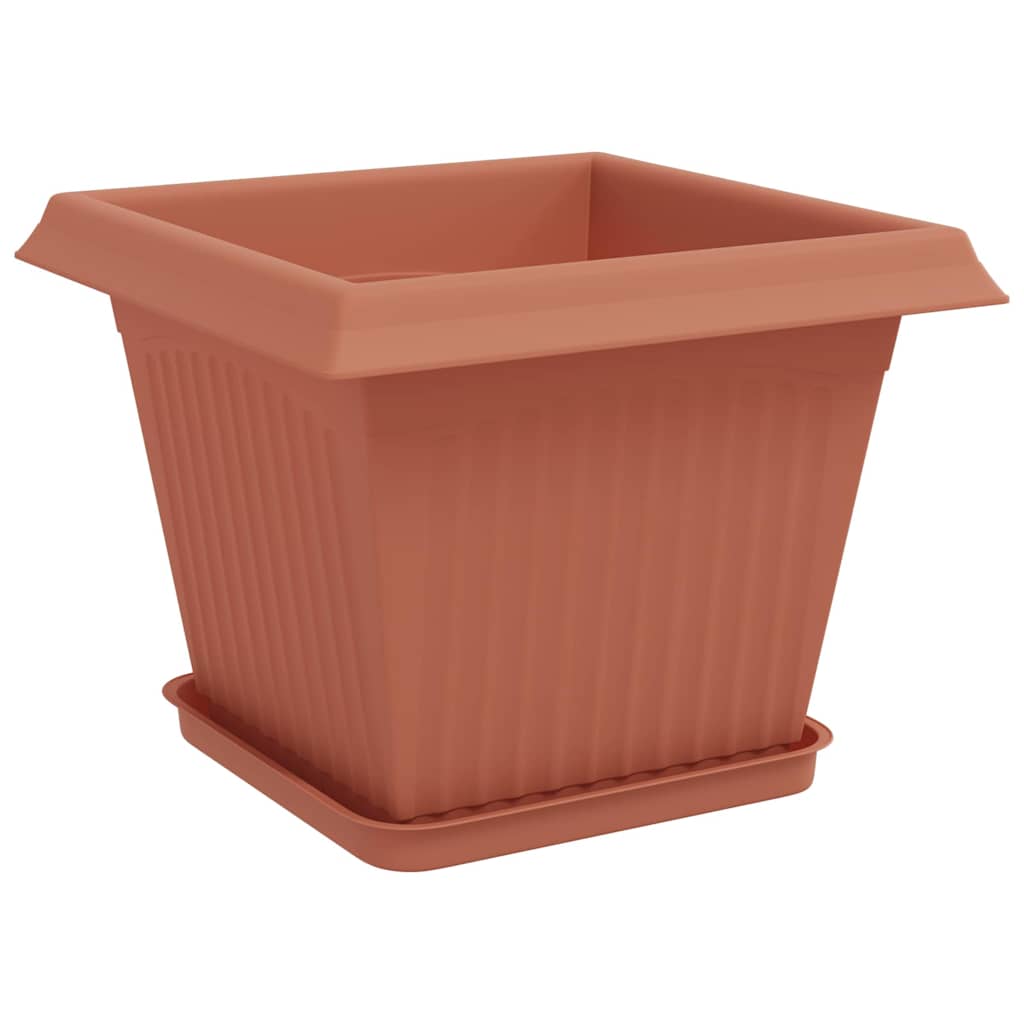 Macetas 24 Pcs Rojo Ladrillo 28,5 X 28,5 X 22 Cm Plástico_4