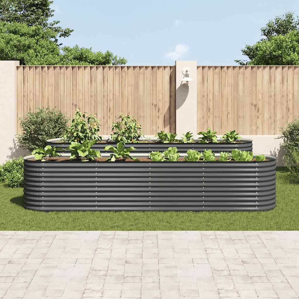 Arriate De Acero Galvanizado Gris 400x80x81 Cm_2