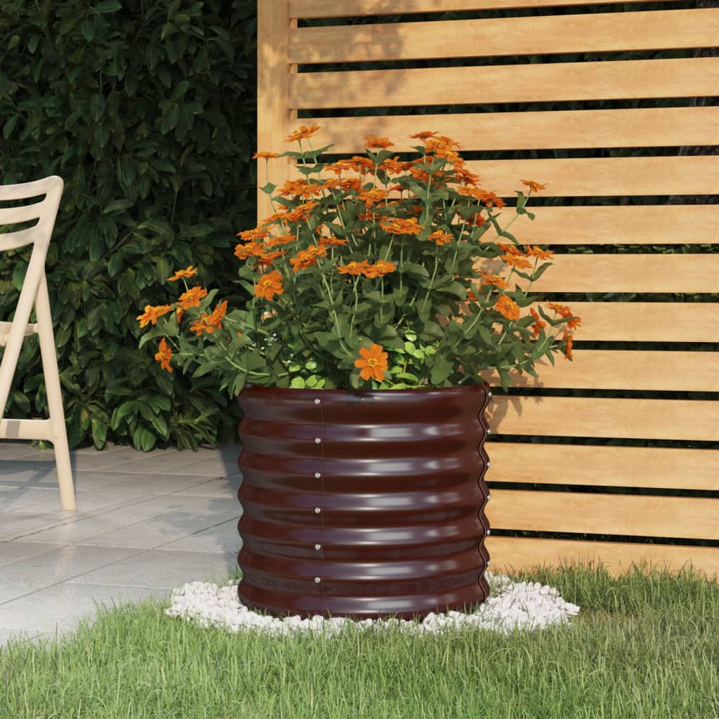 Jardinera De Acero Galvanizado Marrón 40x40x36 Cm_1