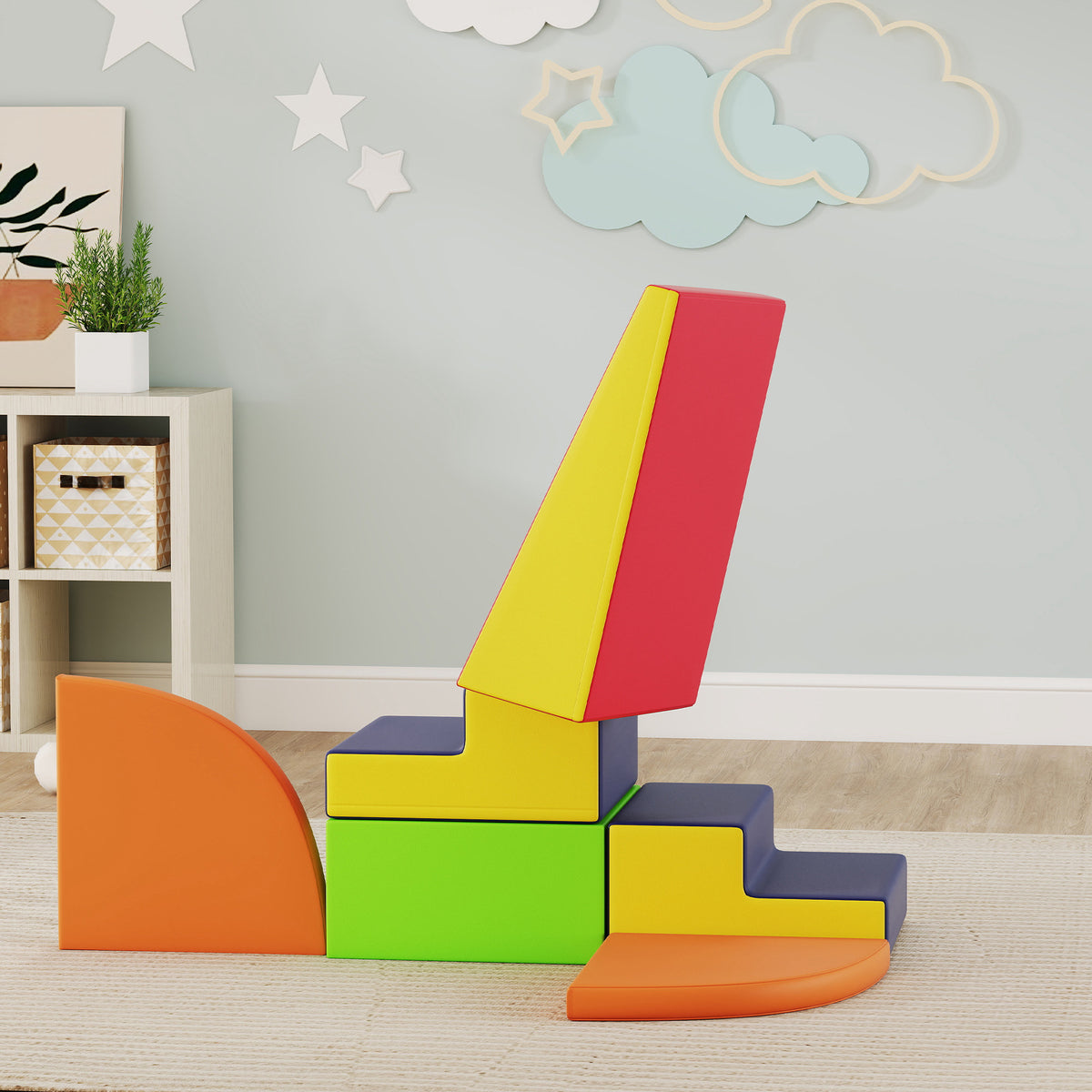 Aiyaplay Juego De 6 Bloques De Espuma Para Niños Base Antideslizante Multicolor_3
