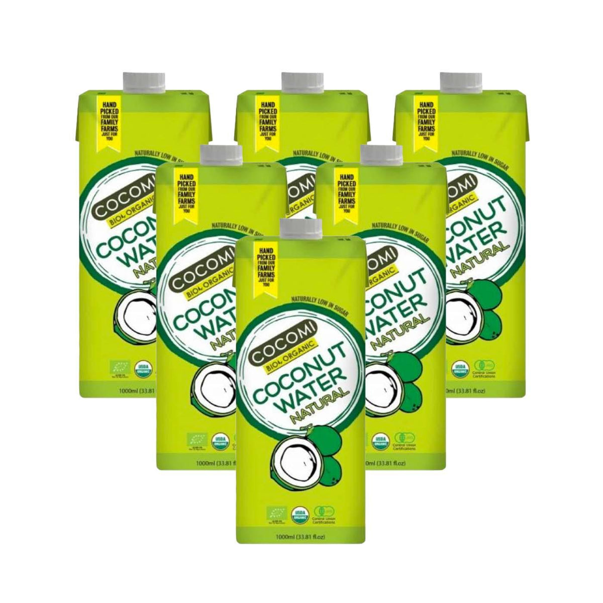Pack x 6 Agua de coco natural Cocomi Bio 1 L