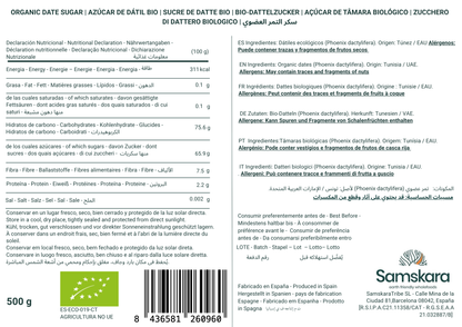Azúcar De Dátil Bio - 500g | Superalimento Ecológico Vegano Para Batidos, Smoothies Y Zumos, Sin Azúcares Añadidos_1