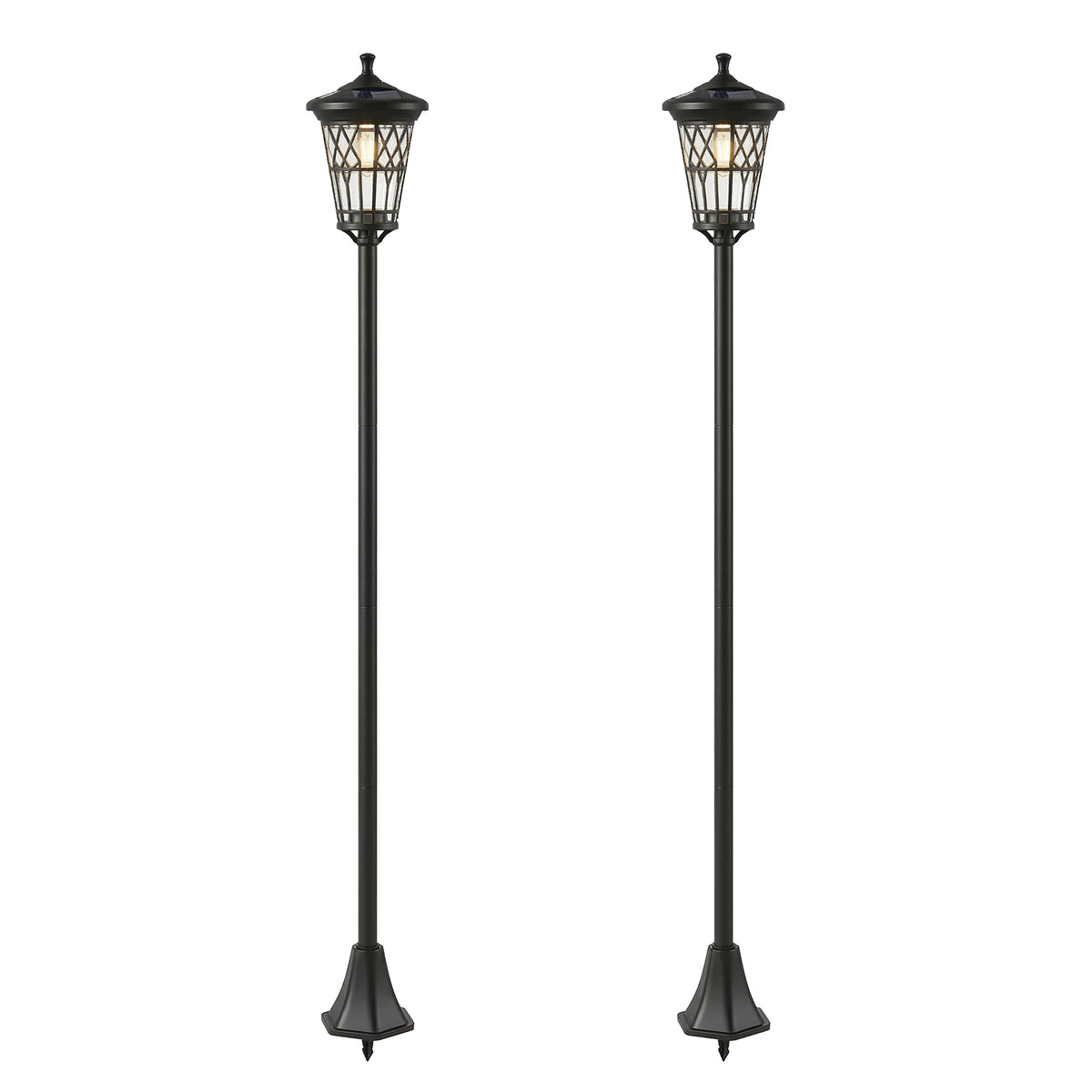 Outsunny Set De 2 Farolas Solares De Jardín Altura Ajustable 2 Modos De Brillo_0