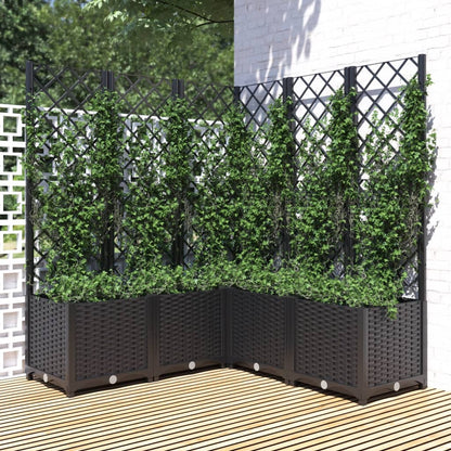 Jardinera Con Enrejado Pp Negro 120x120x136 Cm_1