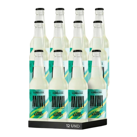 Kombucha Lime & Mint 0% Azucar Miwi 12 Botellas 33cl_0