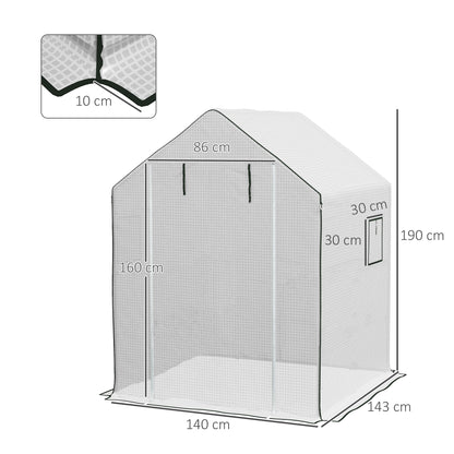 Outsunny Plástico Invernadero 140x143x190 Cm Con Puerta Enrollable Anti-uv_2