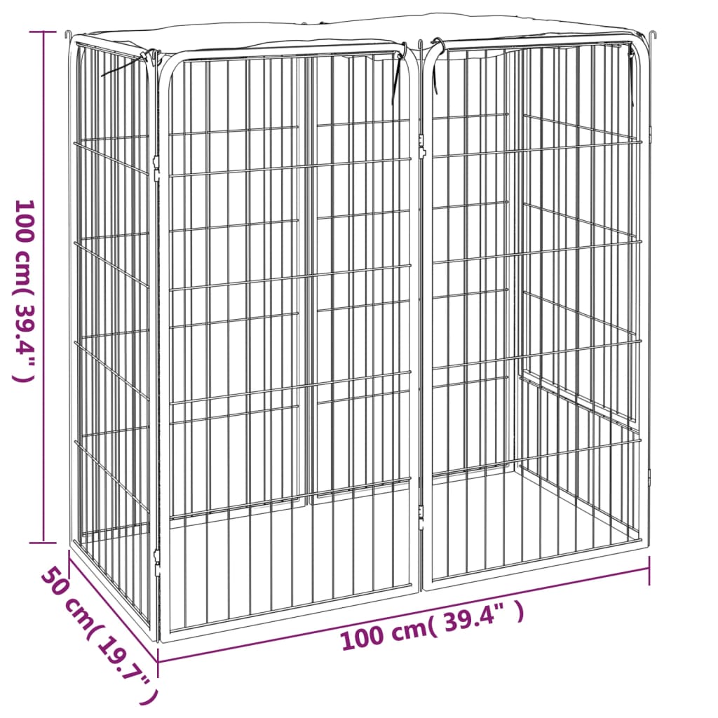 Corral Para Perros 6 Paneles Acero Con Recubrimiento En Polvo_5