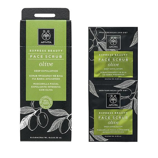 Crema de exfoliación profunda Express Beauty Apivita 2 x 8 ml