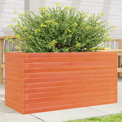 Jardinera De Madera Maciza Pino Marrón Cera 90x40x46 Cm_1