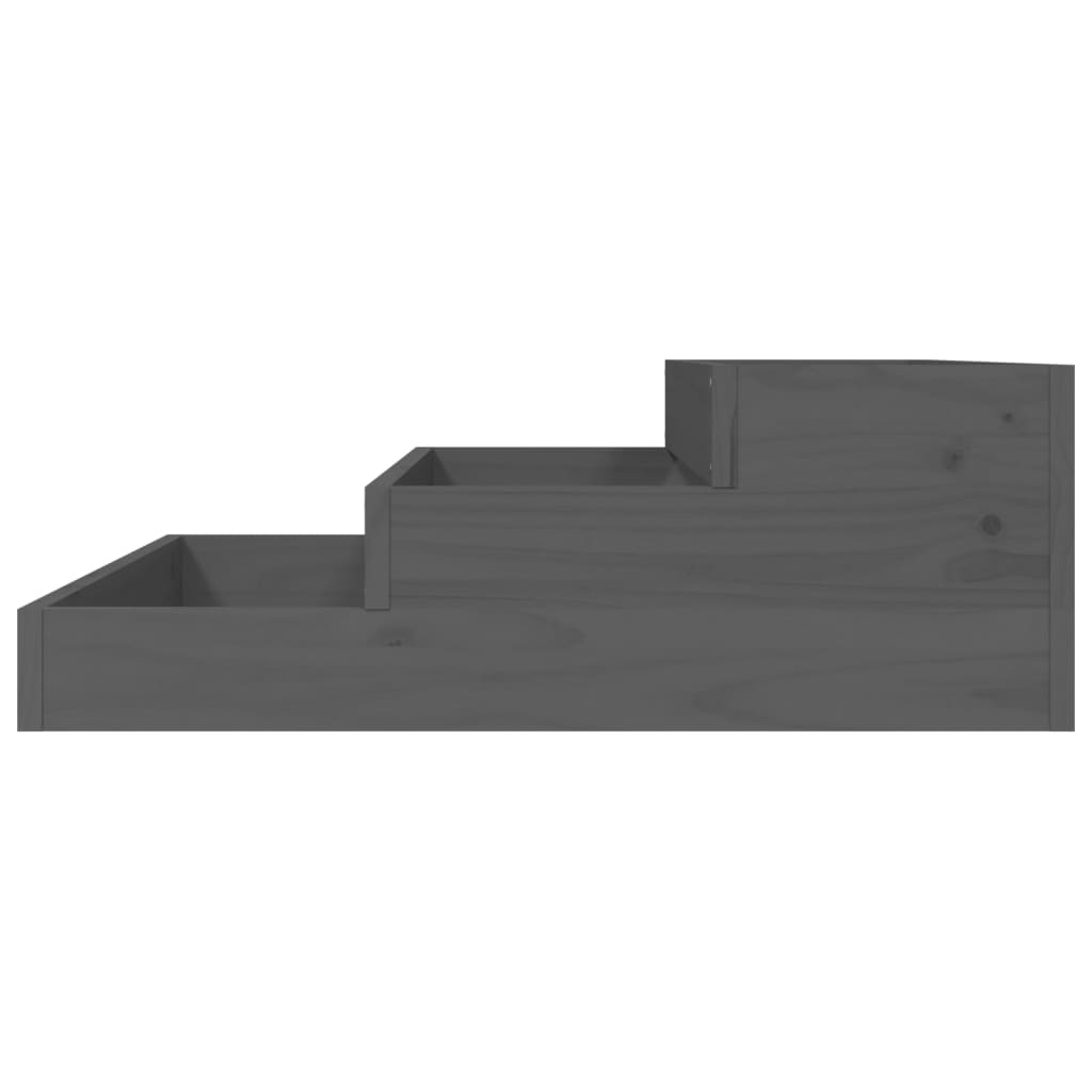 Jardinera De Madera Maciza De Pino Gris 78x78x27 Cm_4