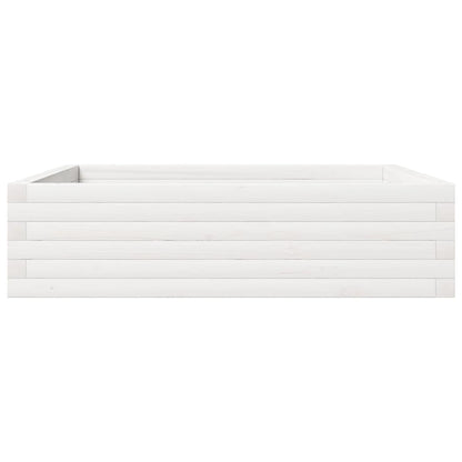 Jardinera De Madera Maciza De Pino Blanca 90x90x23 Cm_5