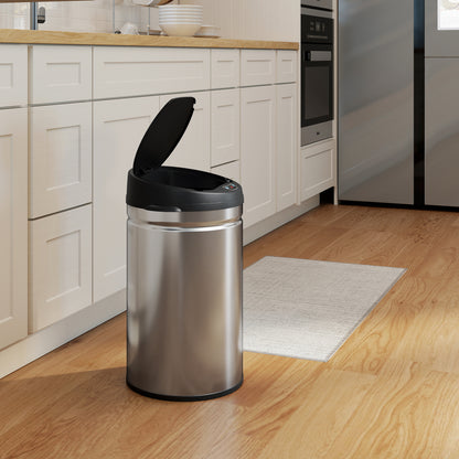Balde De Lixo Homcom Aço Inoxidável E Abs Prata 32x30,5x51 Cm 851-048v01sr_3