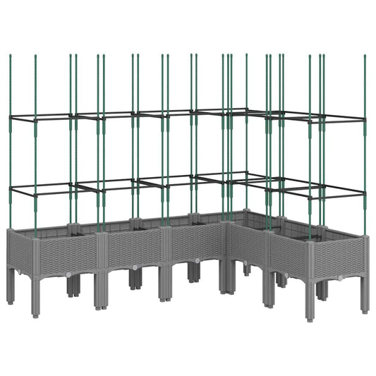 Jardinera Con Enrejado Pp Gris Claro 160x120x142,5 Cm_0