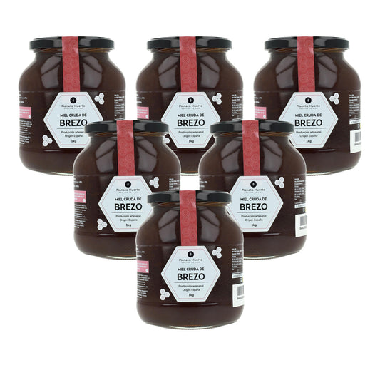 Pack 6x Miel Cruda de Brezo Planeta Huerto 1 Kg