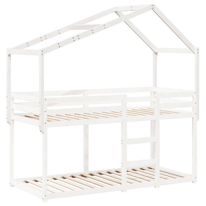 Techo De Cama Infantil Madera Maciza Blanco 203x80,5x142 Cm_2