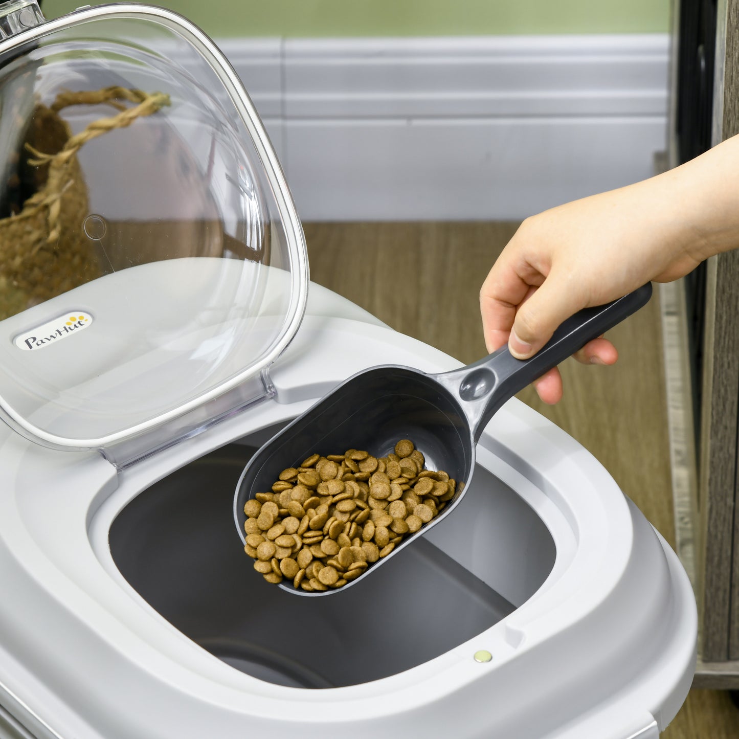 Pawhut Contenedor De Pienso Plegable 25l Con Taza Medidora Cuenco Plegable_4