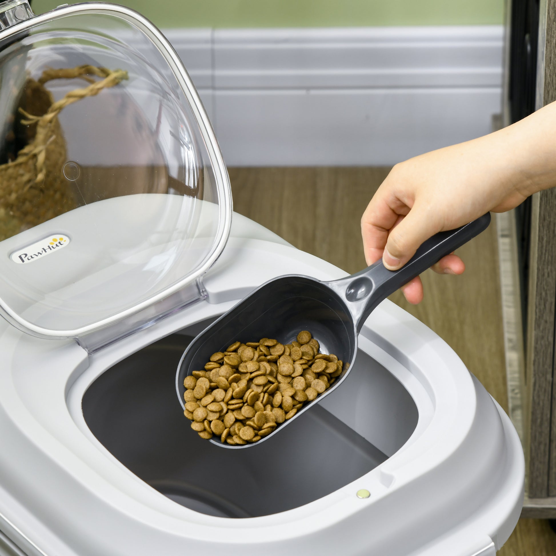Pawhut Conjunto 1 Comedero Elevado Para Perros Y 1 Contenedor De Comida Blanco_3
