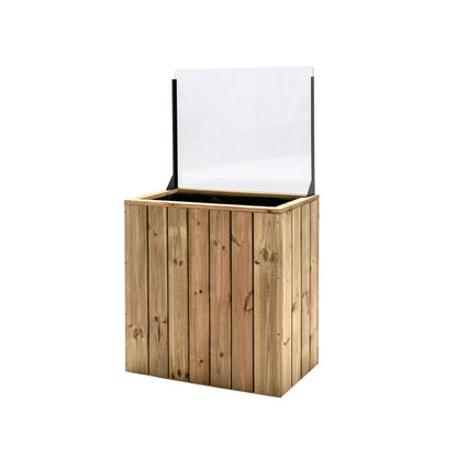 Jardinera Alta De Madera Autoportante Con Cortavientos 60 Cm 75 X 44,5 X 80 Cm Hortalia_1