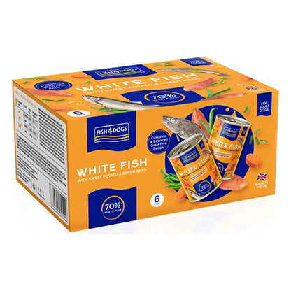 Fish4dogs Comida Húmeda Para Perro – Pescado Blanco Y Boniato 395 G (pack De 6)_0